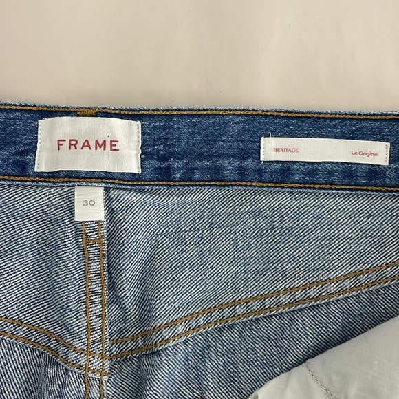Frame Heritage Le Original Denim Jeans Size 30 Destroyed Button Fly Cropped - Picture 7 of 11